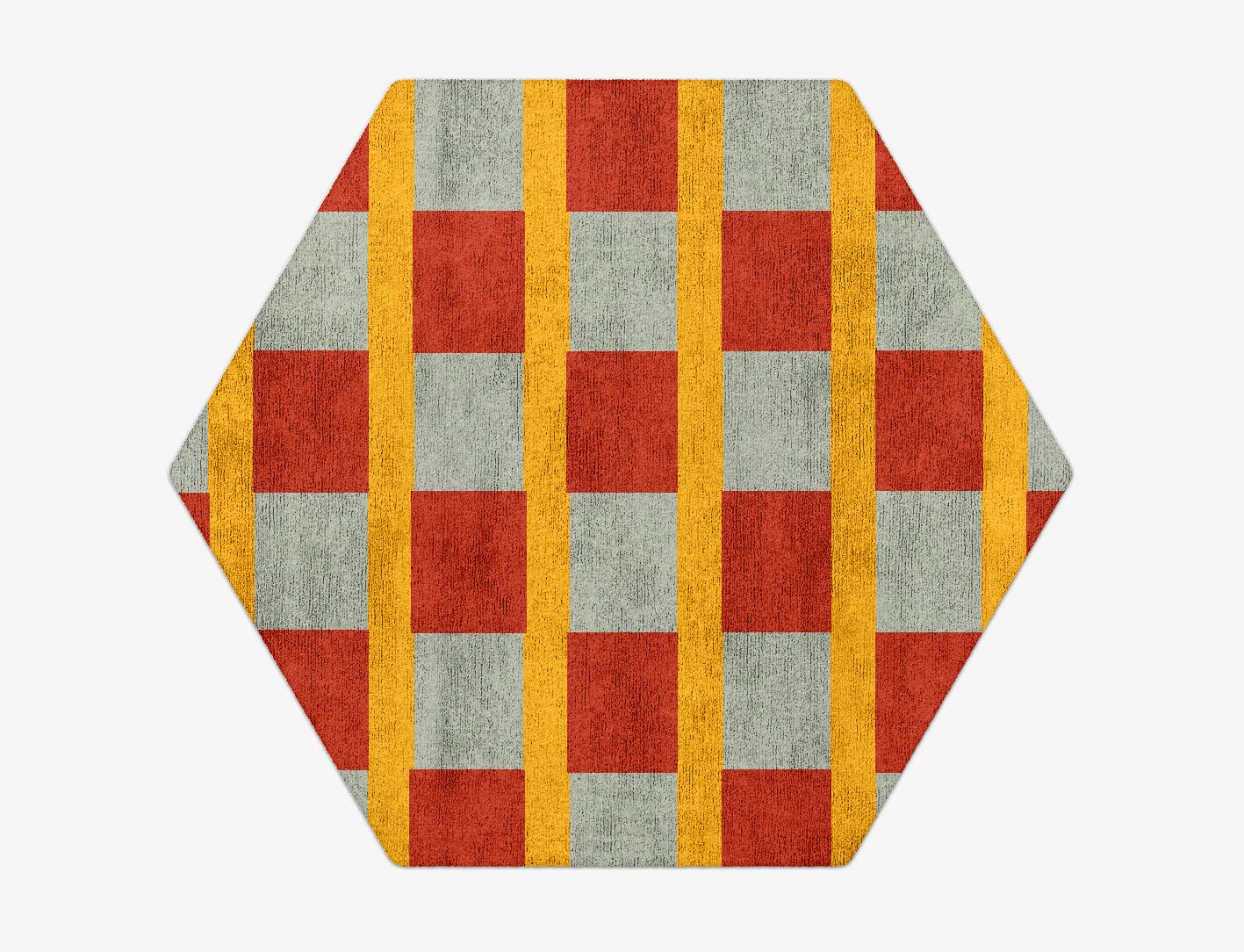 Tramlines Geometric Hexagon Hand Tufted Bamboo Silk Custom Rug by Rug Artisan
