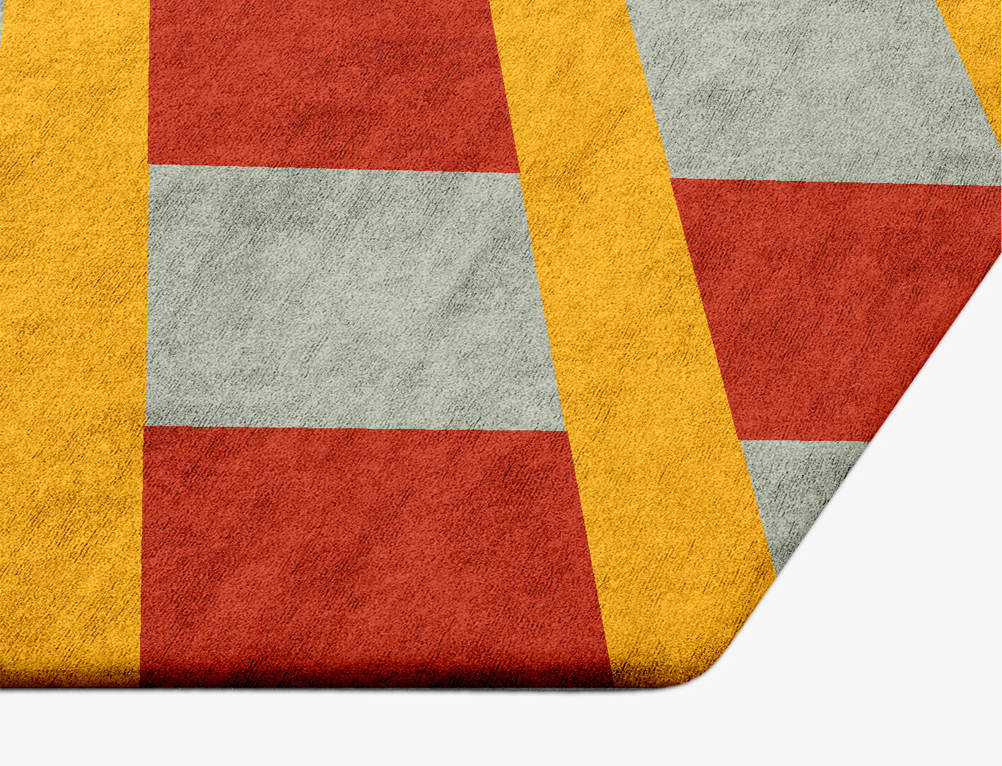 Tramlines Geometric Hexagon Hand Tufted Bamboo Silk Custom Rug by Rug Artisan