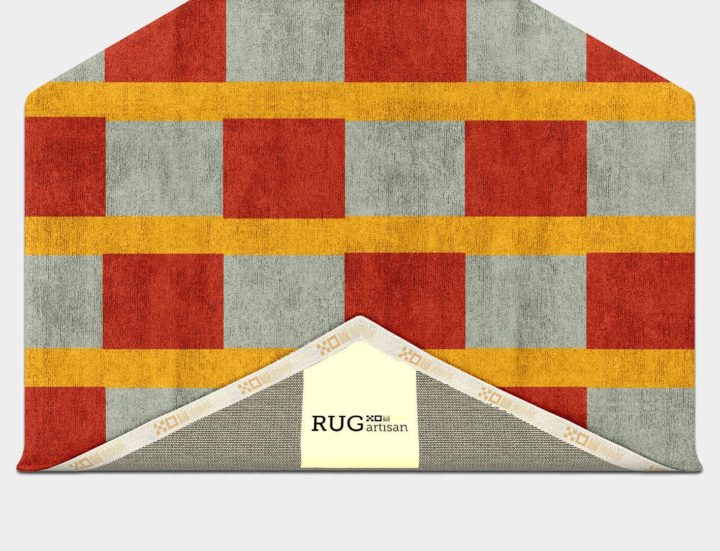 Tramlines Geometric Hexagon Hand Tufted Bamboo Silk Custom Rug by Rug Artisan