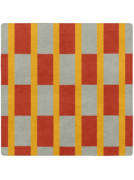 Tramlines Geometric Square Hand Tufted Pure Wool Custom Rug by Rug Artisan