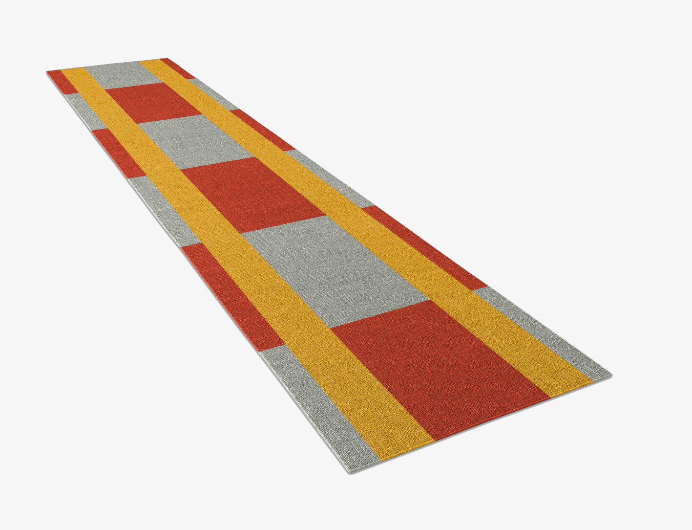 Tramlines Geometric Runner Outdoor Recycled Yarn Custom Rug by Rug Artisan