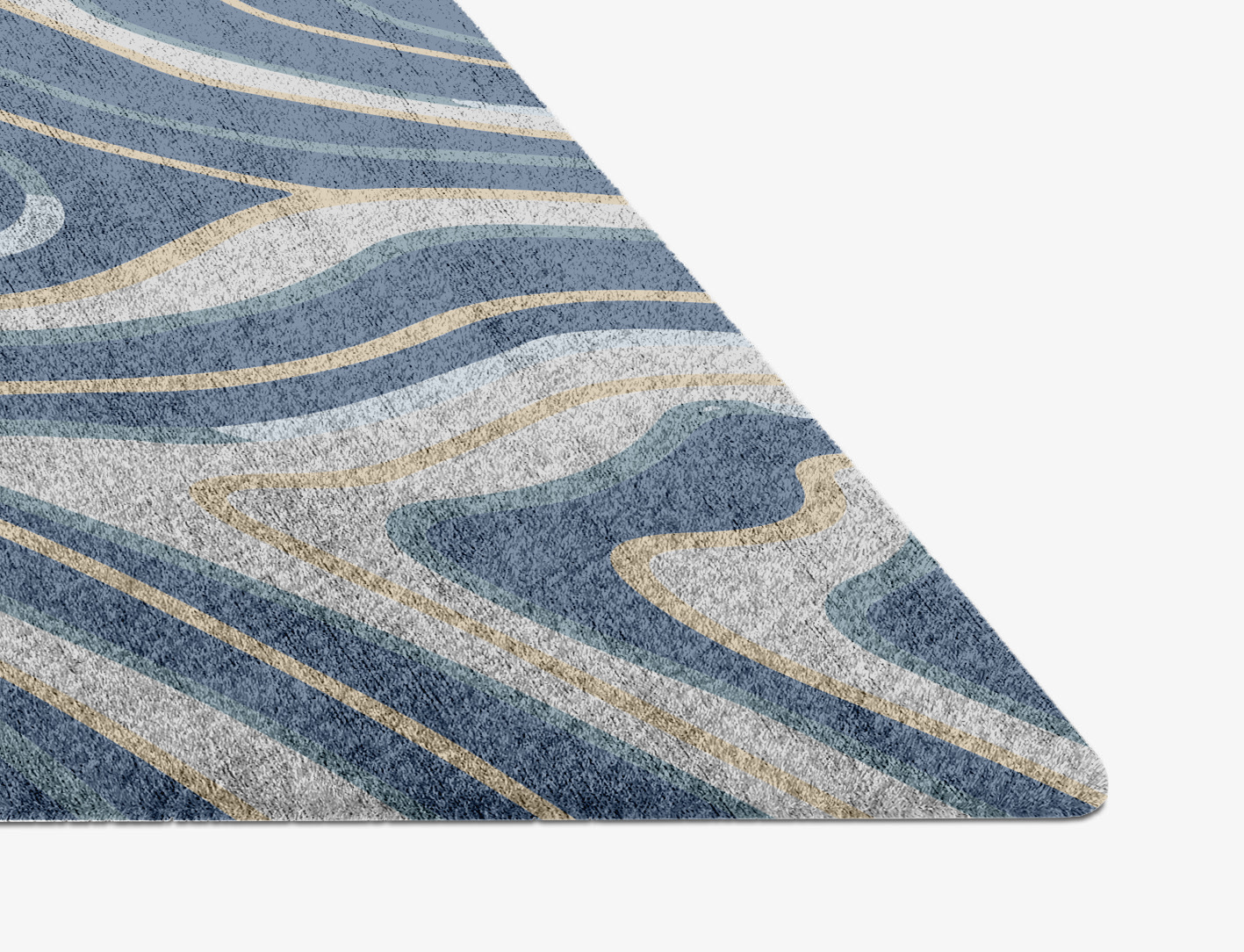 Tread Cerulean Diamond Hand Knotted Bamboo Silk Custom Rug by Rug Artisan