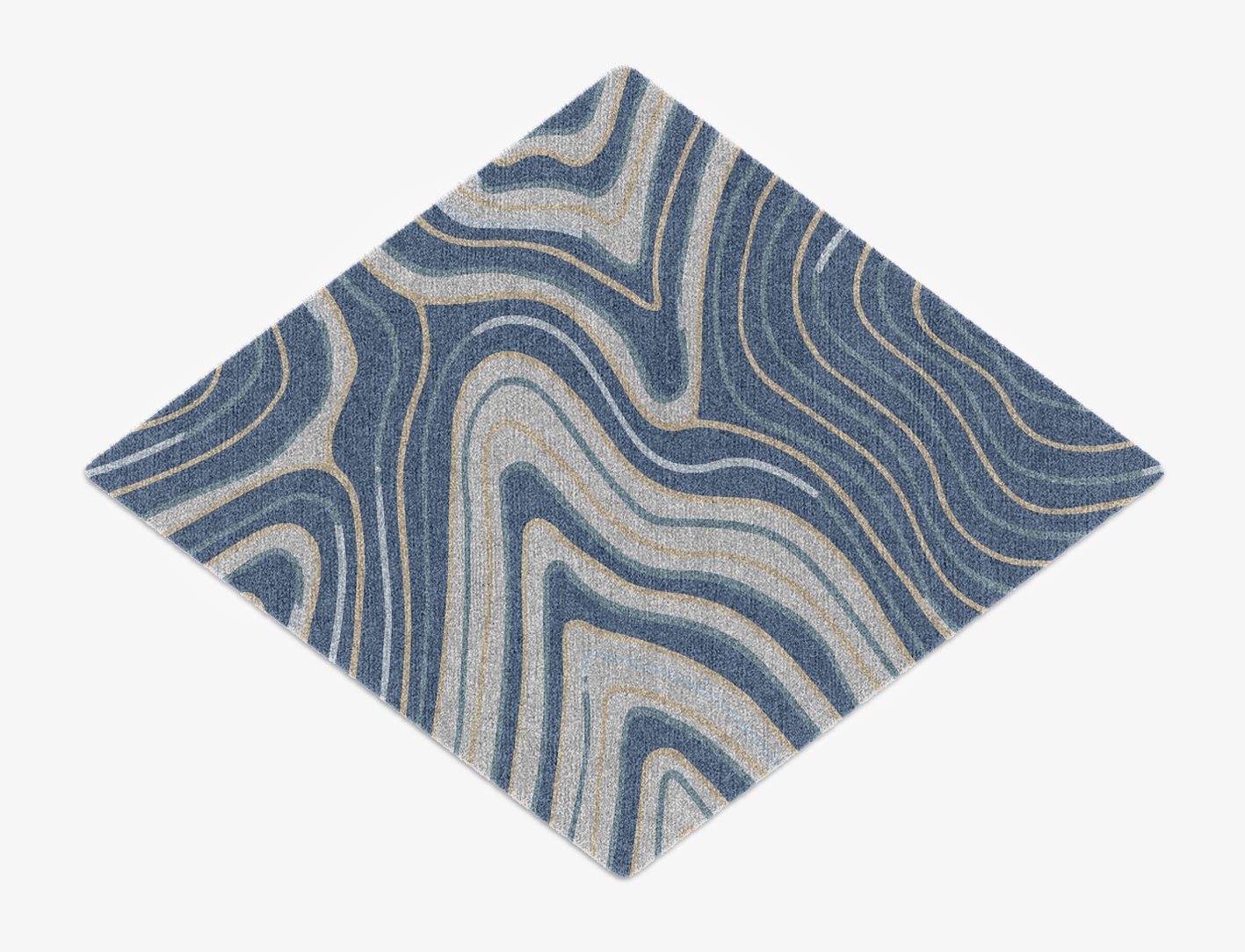 Tread Cerulean Diamond Hand Knotted Tibetan Wool Custom Rug by Rug Artisan