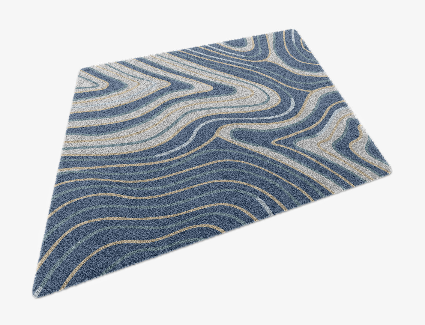 Tread Cerulean Diamond Hand Knotted Tibetan Wool Custom Rug by Rug Artisan