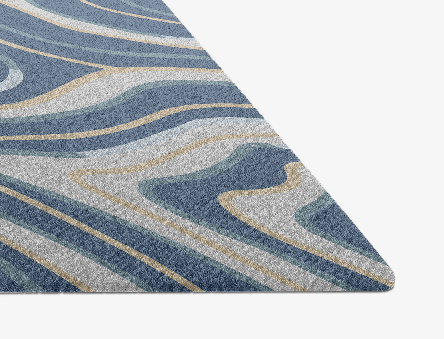 Tread Cerulean Diamond Hand Knotted Tibetan Wool Custom Rug by Rug Artisan