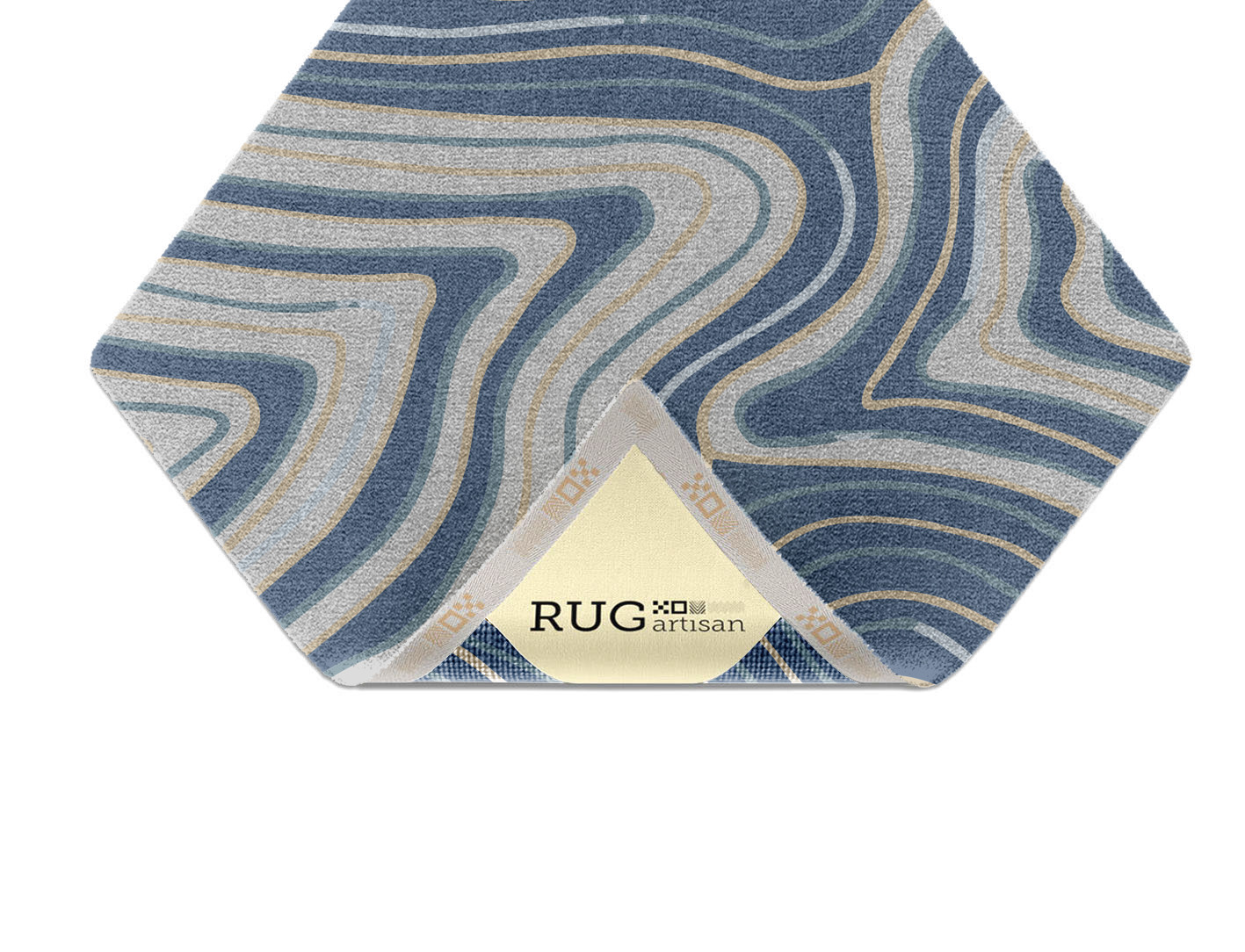 Tread Cerulean Diamond Hand Knotted Tibetan Wool Custom Rug by Rug Artisan
