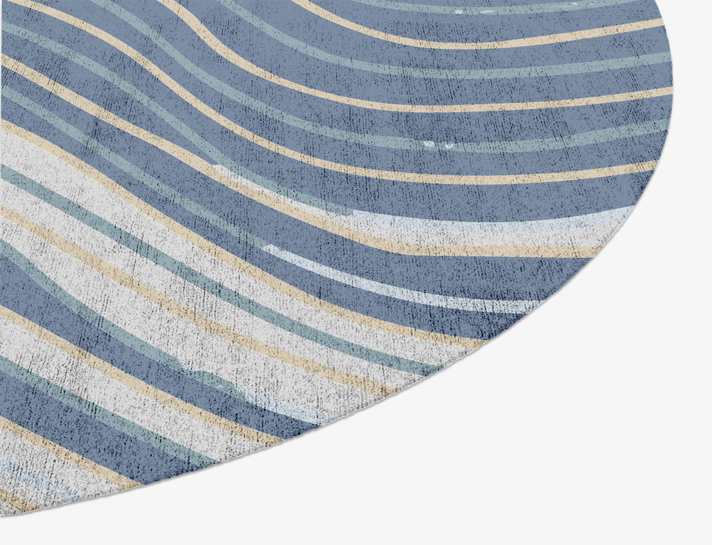 Tread Cerulean Oval Hand Knotted Bamboo Silk Custom Rug by Rug Artisan