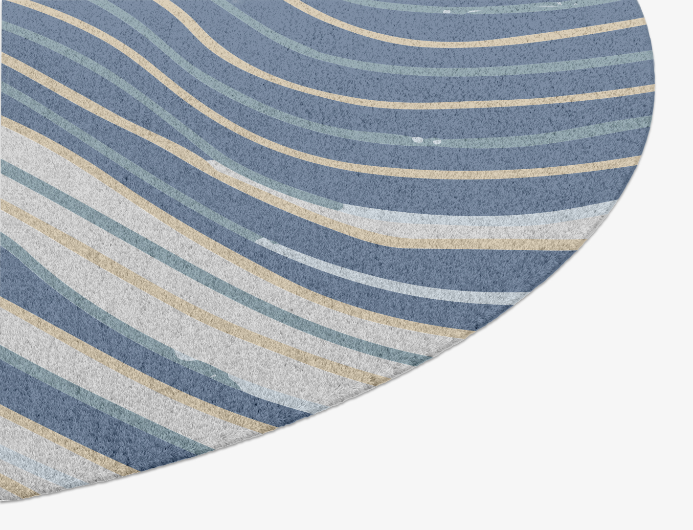 Tread Cerulean Oval Hand Knotted Tibetan Wool Custom Rug by Rug Artisan