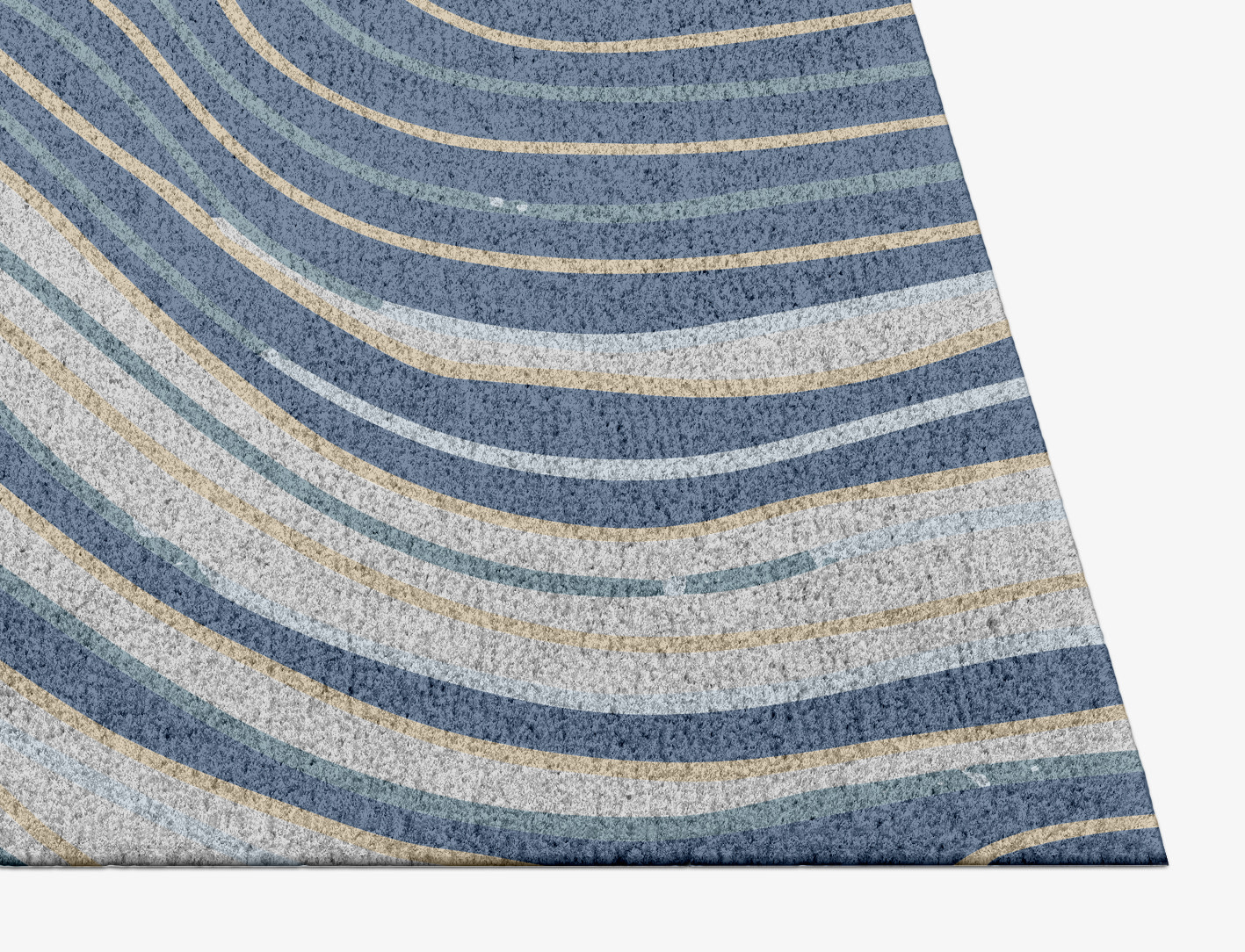 Tread Cerulean Rectangle Hand Knotted Tibetan Wool Custom Rug by Rug Artisan