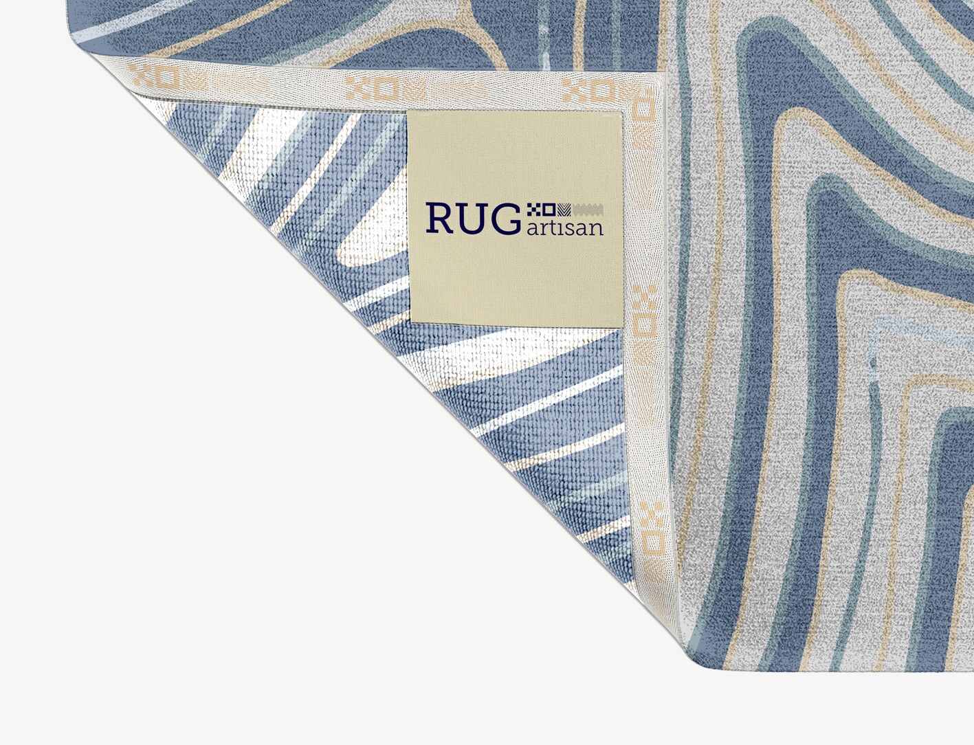 Tread Cerulean Rectangle Hand Knotted Tibetan Wool Custom Rug by Rug Artisan