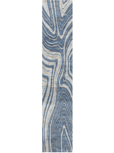 Tread Cerulean Runner Hand Knotted Bamboo Silk Custom Rug by Rug Artisan