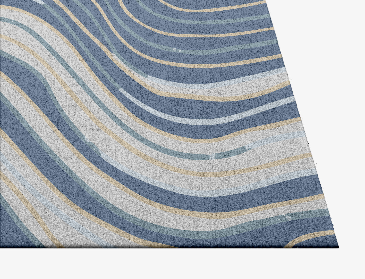 Tread Cerulean Square Hand Knotted Tibetan Wool Custom Rug by Rug Artisan