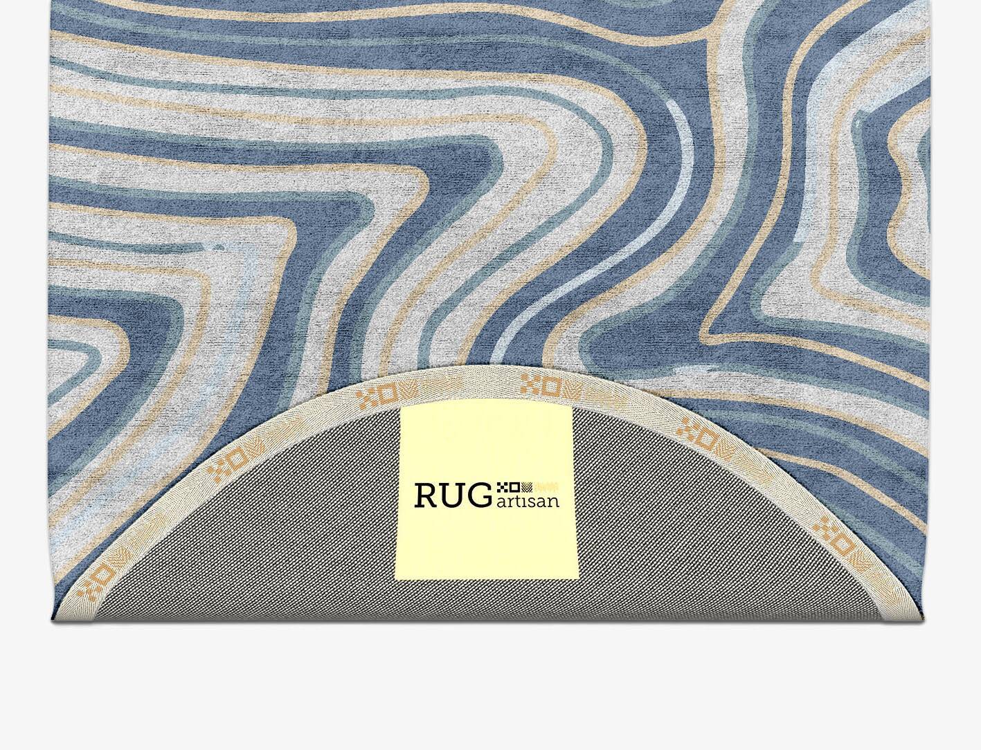 Tread Cerulean Capsule Hand Tufted Bamboo Silk Custom Rug by Rug Artisan