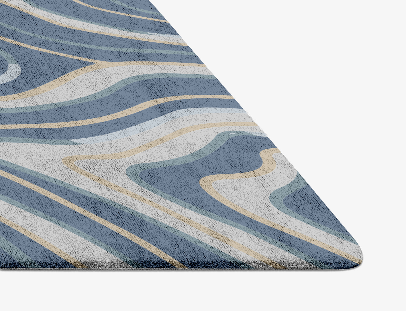 Tread Cerulean Diamond Hand Tufted Bamboo Silk Custom Rug by Rug Artisan