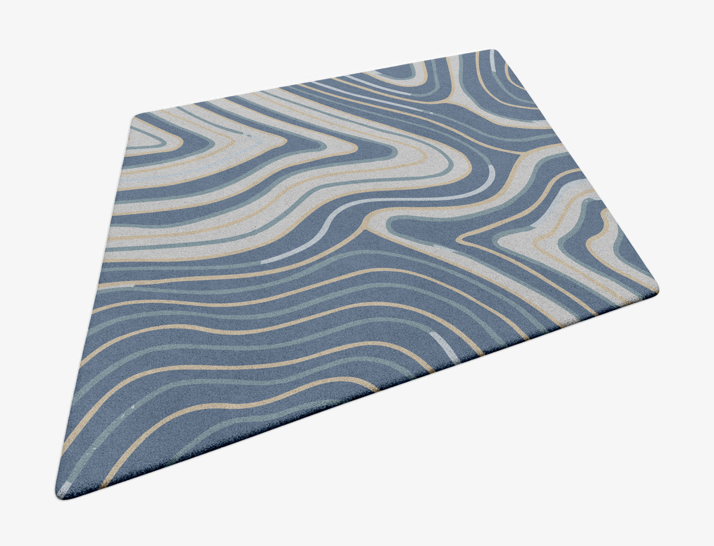 Tread Cerulean Diamond Hand Tufted Pure Wool Custom Rug by Rug Artisan