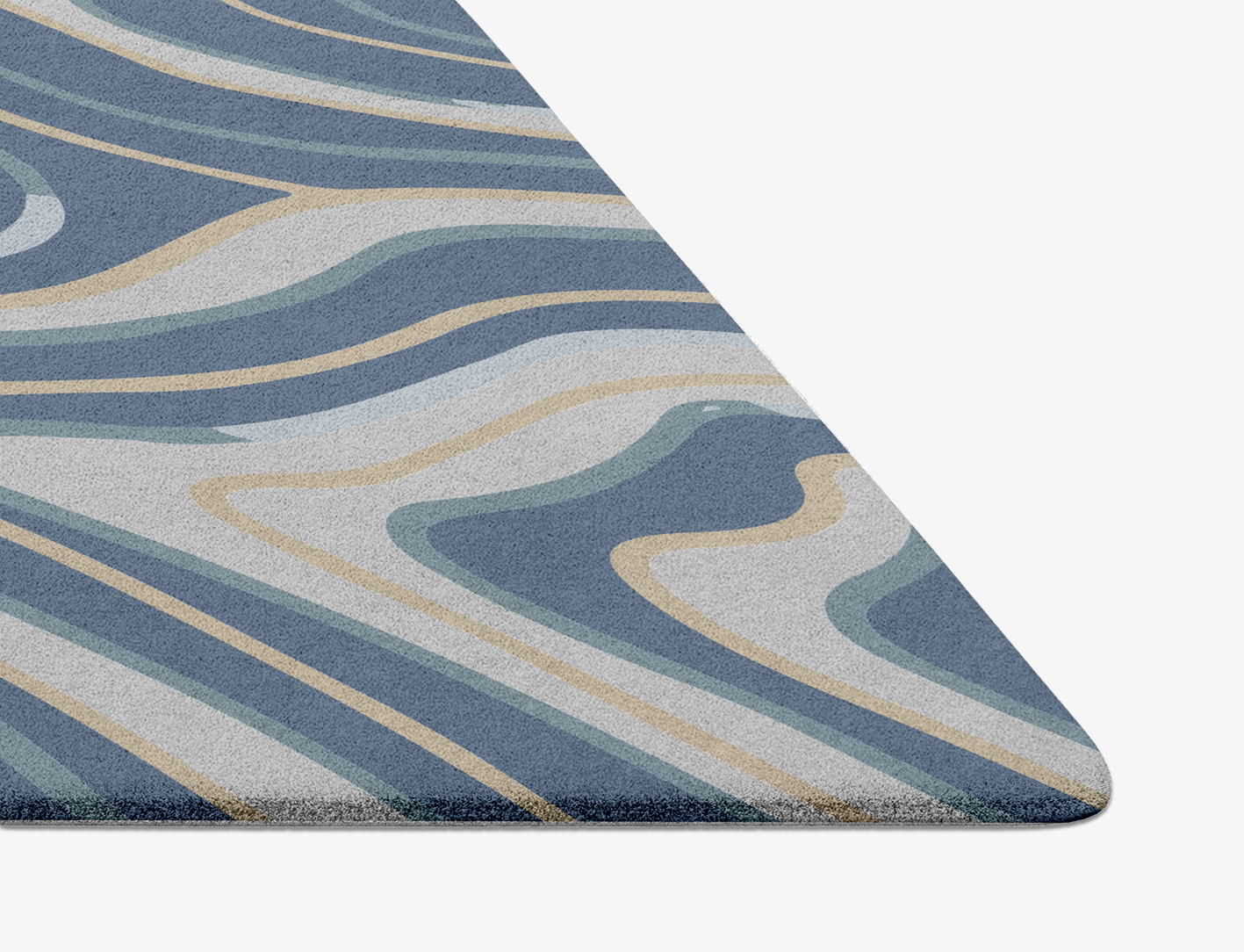 Tread Cerulean Diamond Hand Tufted Pure Wool Custom Rug by Rug Artisan