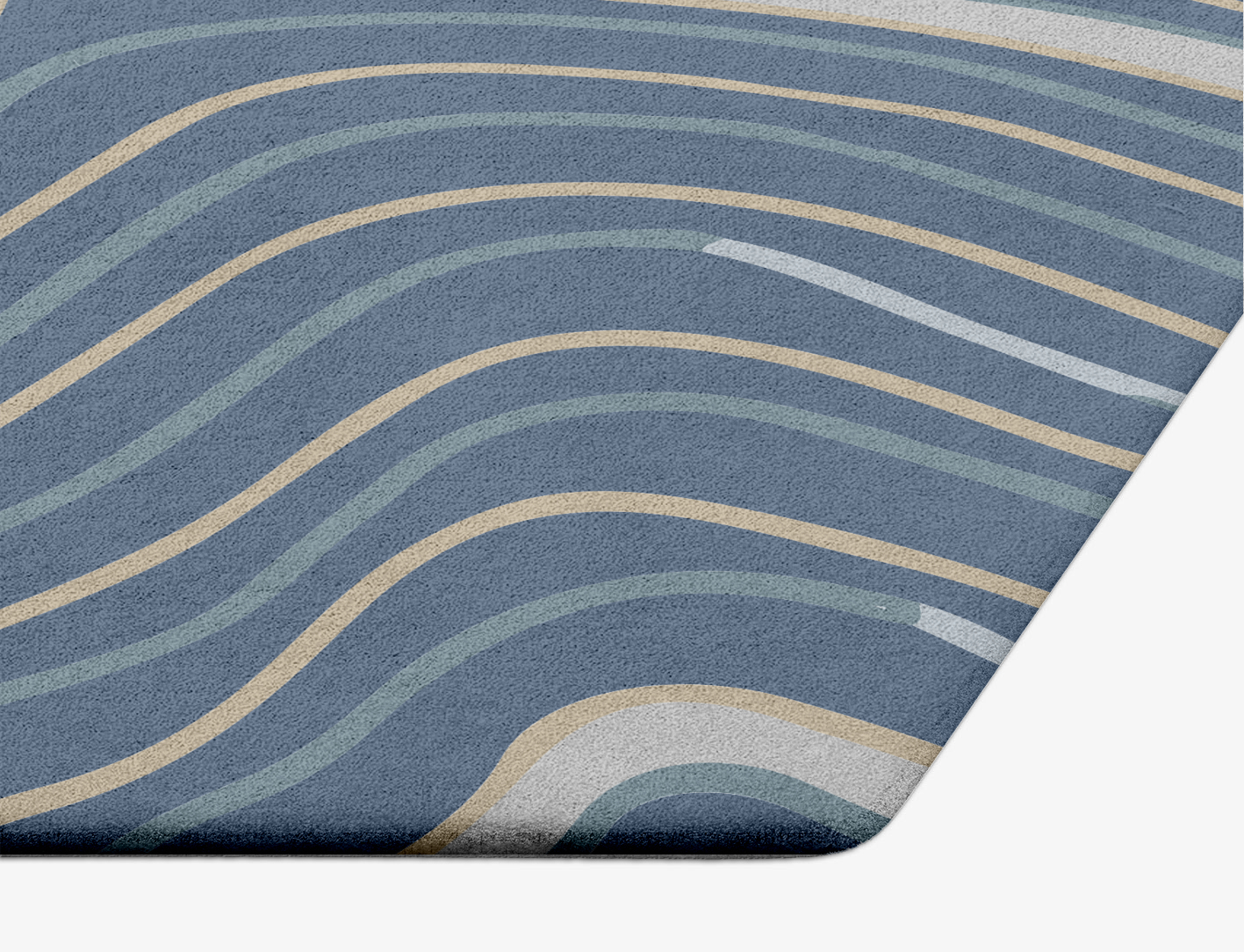 Tread Cerulean Hexagon Hand Tufted Pure Wool Custom Rug by Rug Artisan