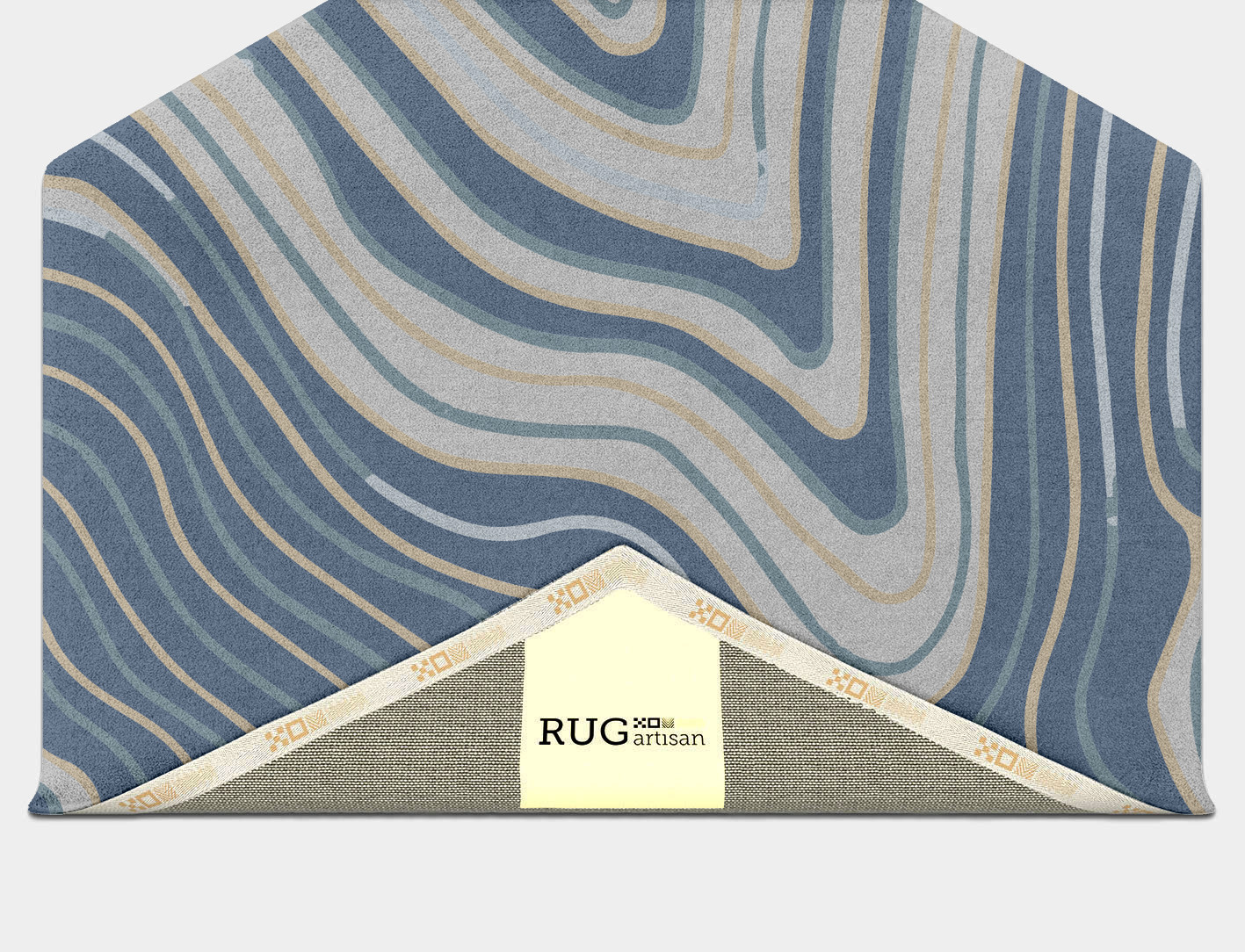 Tread Cerulean Hexagon Hand Tufted Pure Wool Custom Rug by Rug Artisan