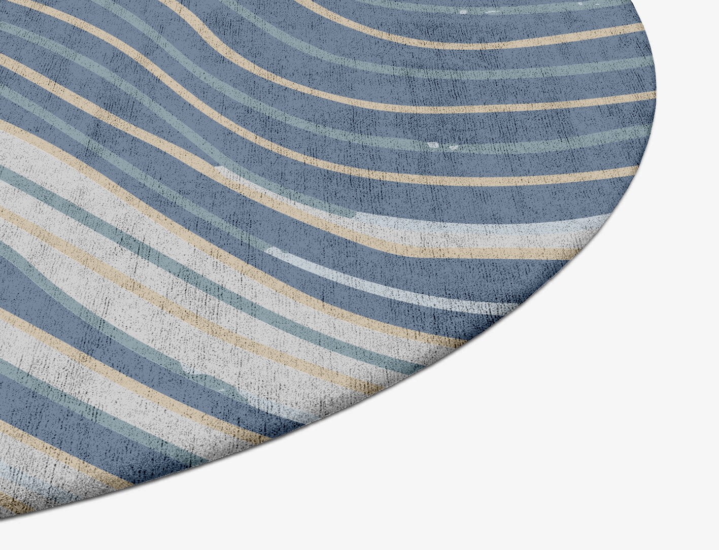 Tread Cerulean Oval Hand Tufted Bamboo Silk Custom Rug by Rug Artisan