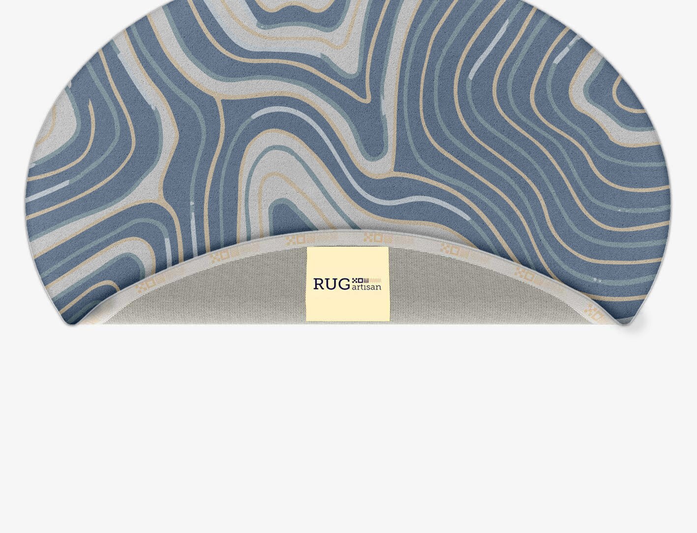 Tread Cerulean Oval Hand Tufted Pure Wool Custom Rug by Rug Artisan