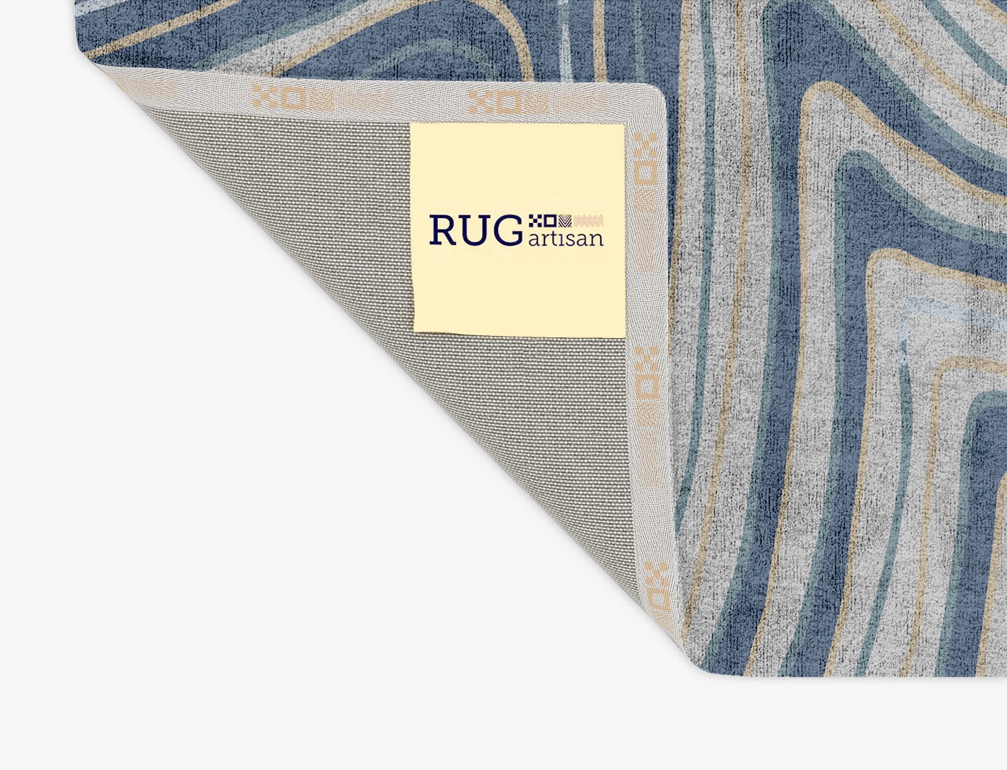 Tread Cerulean Rectangle Hand Tufted Bamboo Silk Custom Rug by Rug Artisan