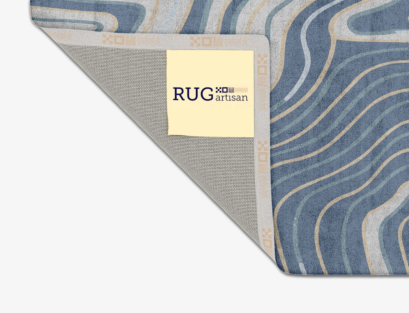 Tread Cerulean Square Hand Tufted Bamboo Silk Custom Rug by Rug Artisan