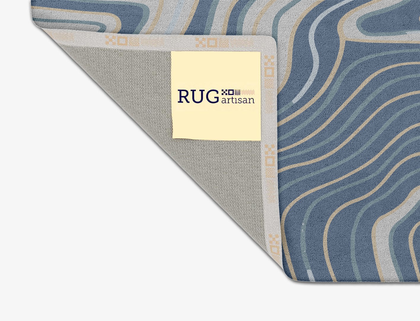 Tread Cerulean Square Hand Tufted Pure Wool Custom Rug by Rug Artisan