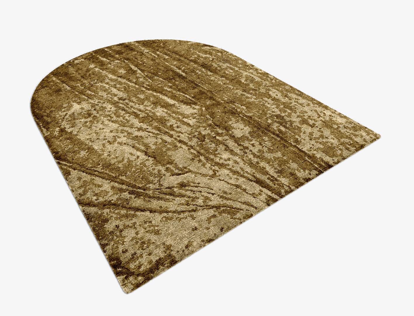 Tree Trunk Brush Strokes Arch Hand Knotted Bamboo Silk Custom Rug by Rug Artisan