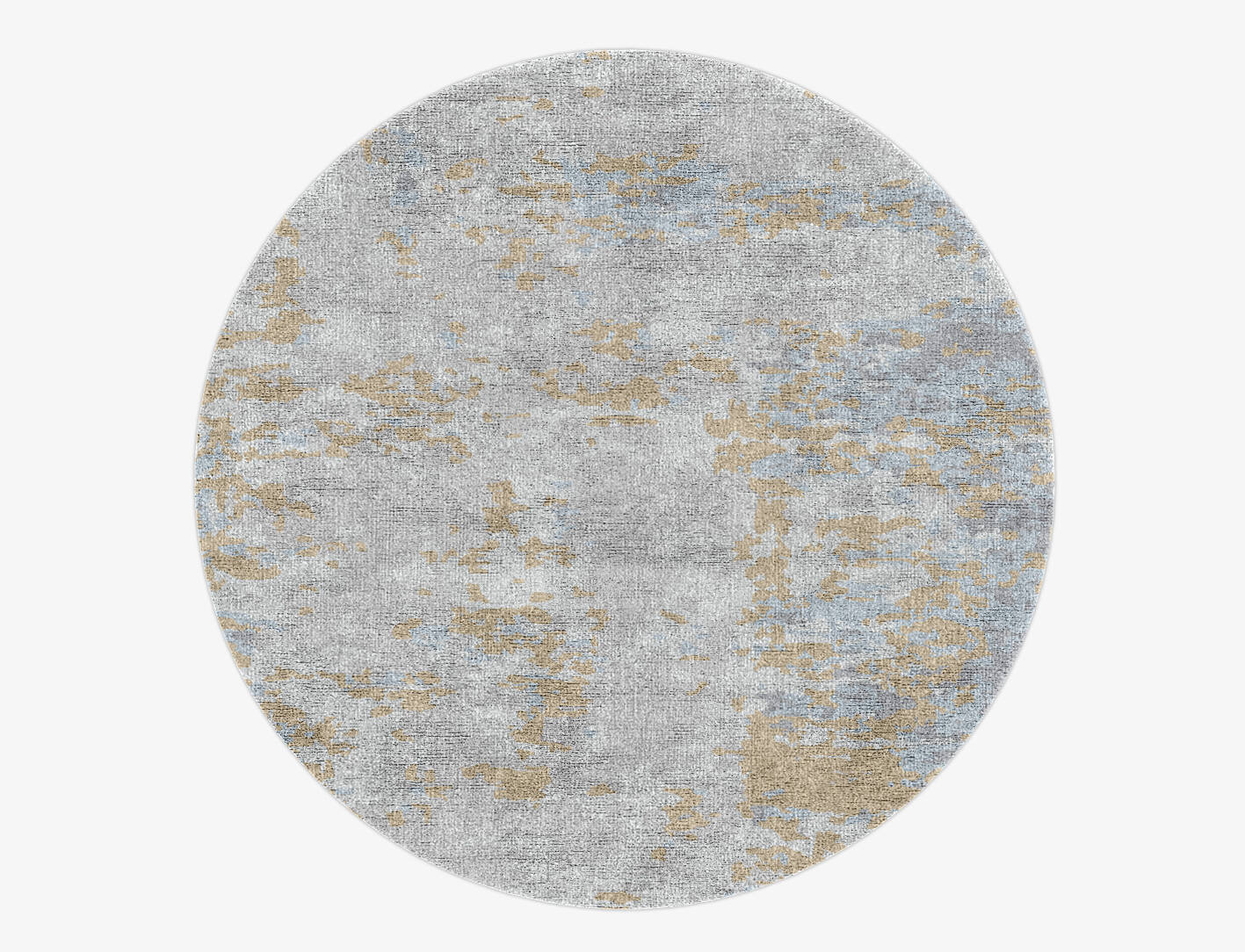 Treen Cerulean Round Hand Knotted Bamboo Silk Custom Rug by Rug Artisan