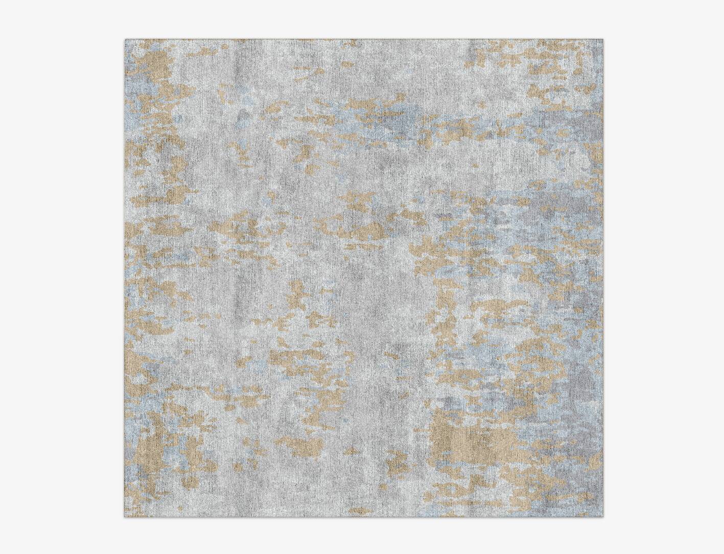 Treen Cerulean Square Hand Knotted Bamboo Silk Custom Rug by Rug Artisan