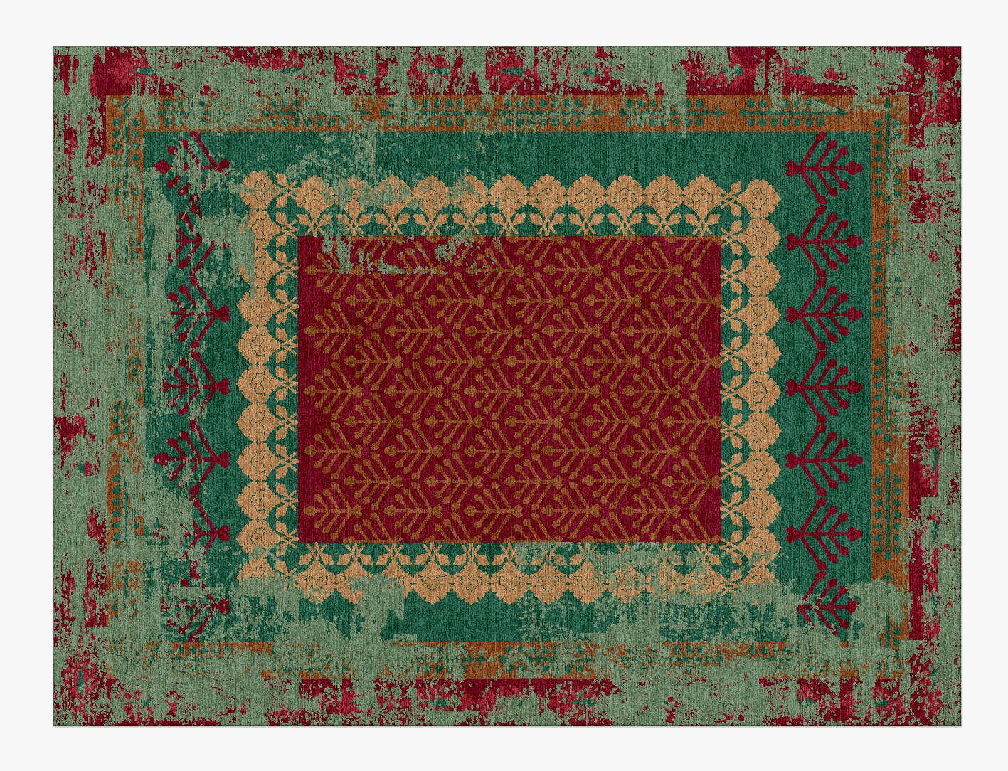 Tribal Vintage Rectangle Hand Knotted Tibetan Wool Custom Rug by Rug Artisan