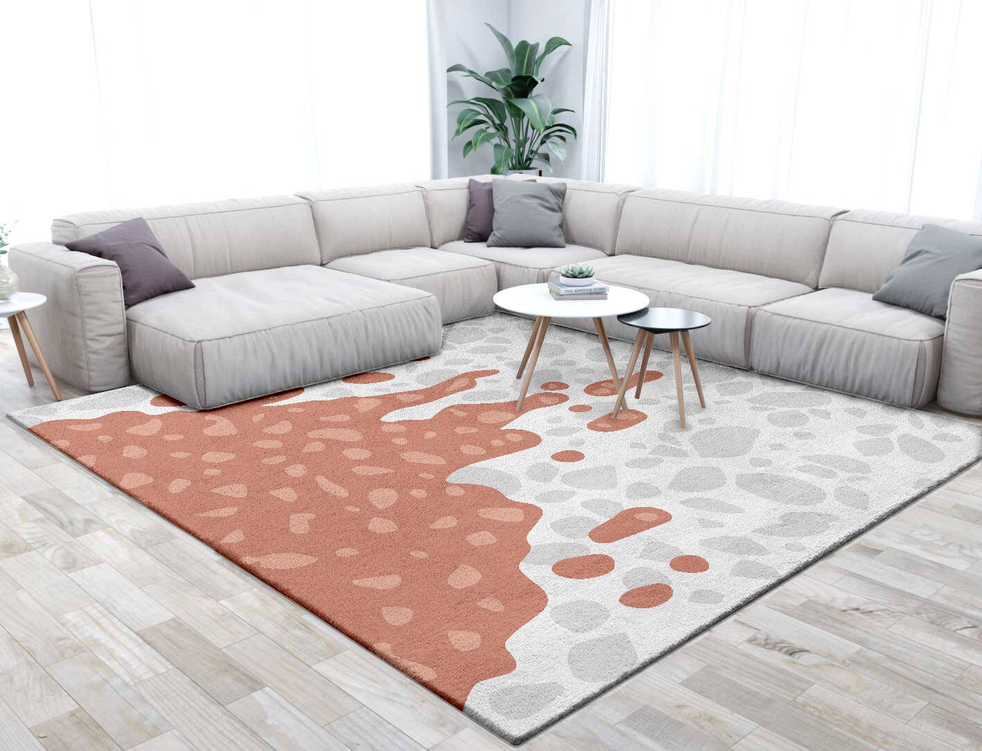 Trickle Terrazzo Play Square Hand Tufted Pure Wool Custom Rug by Rug Artisan