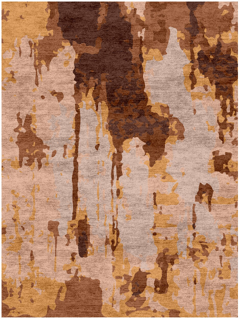 Trickles Surface Art Rectangle Hand Knotted Bamboo Silk Custom Rug by Rug Artisan