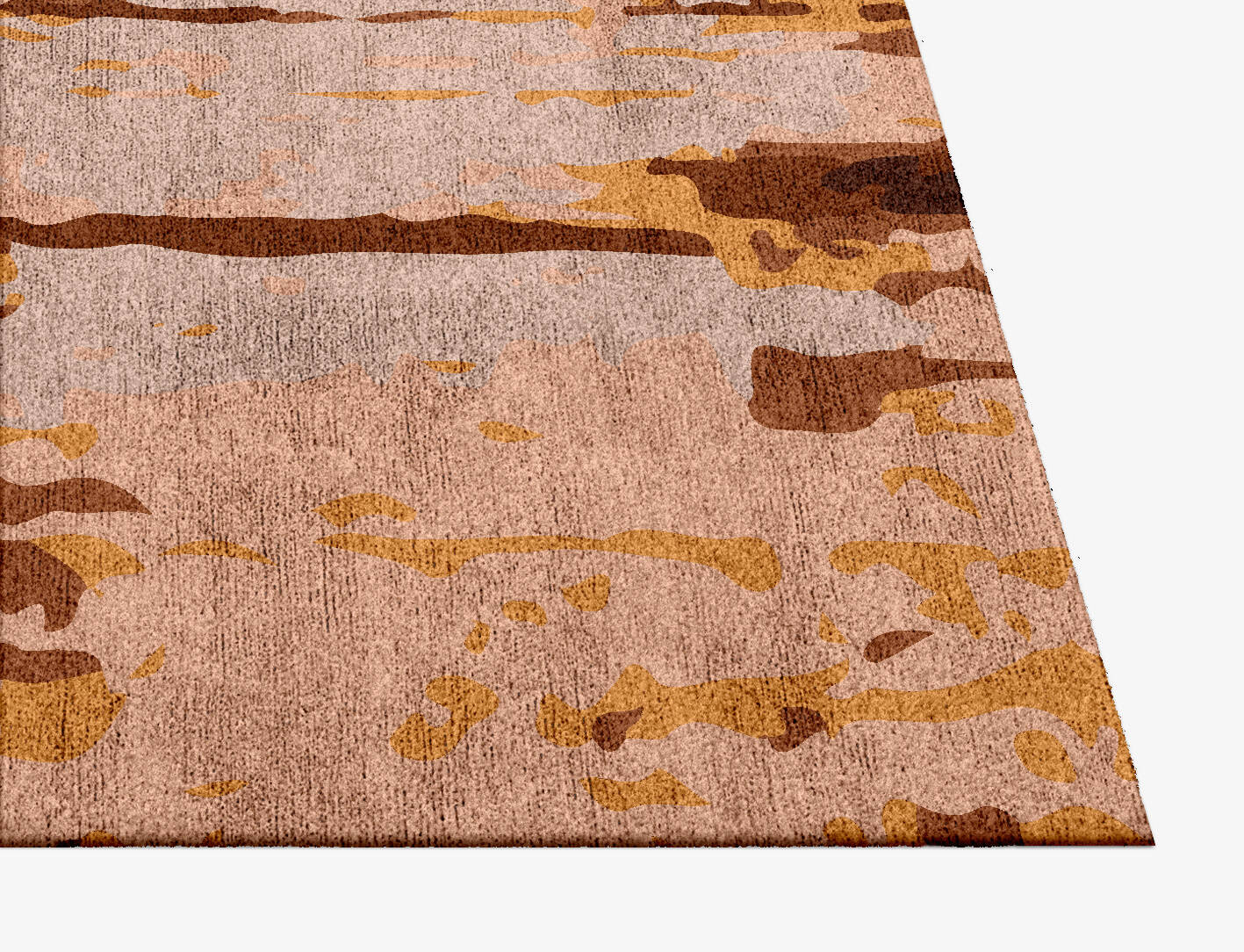 Trickles Surface Art Square Hand Knotted Bamboo Silk Custom Rug by Rug Artisan