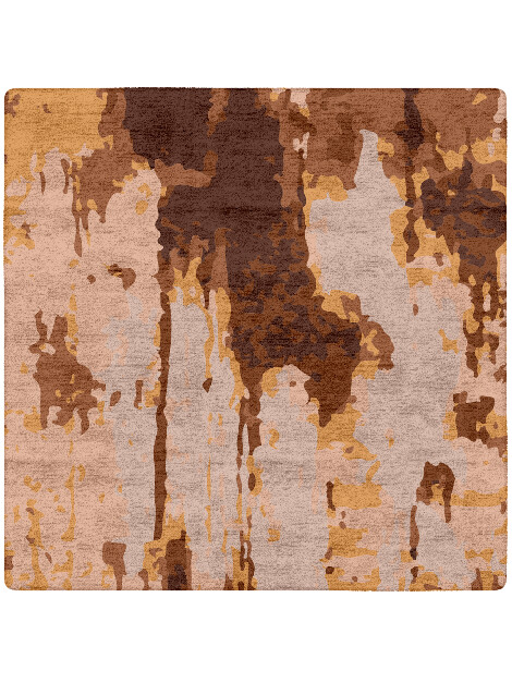 Trickles Surface Art Square Hand Tufted Bamboo Silk Custom Rug by Rug Artisan
