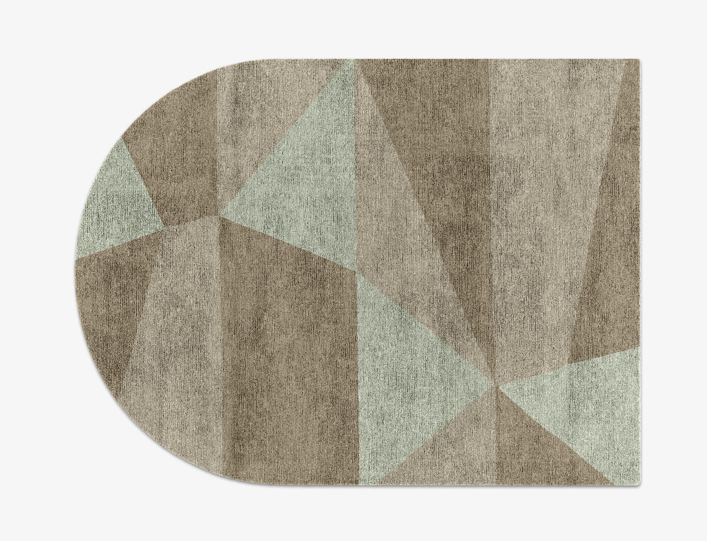 Trident Minimalist Arch Hand Knotted Bamboo Silk Custom Rug by Rug Artisan