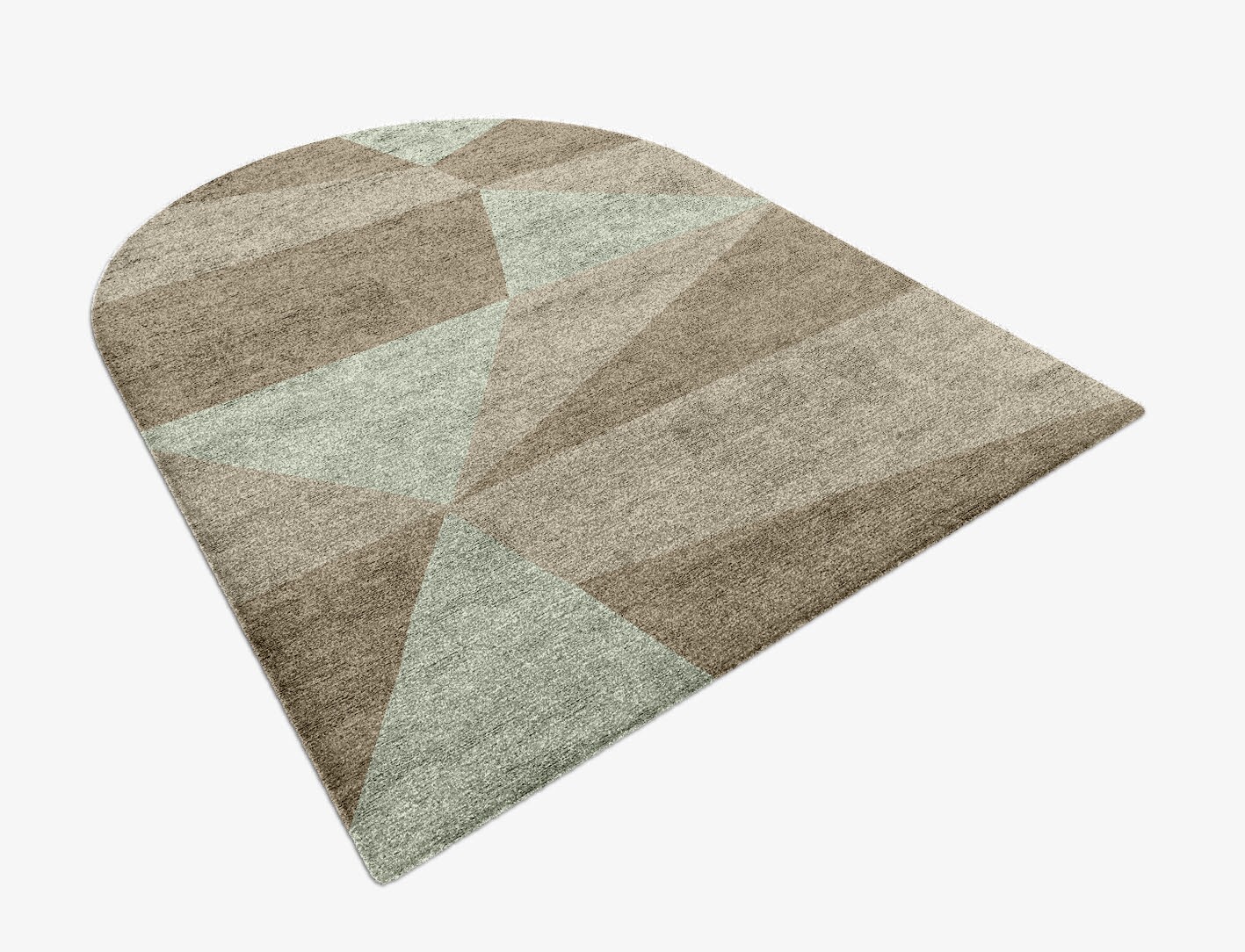 Trident Minimalist Arch Hand Knotted Bamboo Silk Custom Rug by Rug Artisan