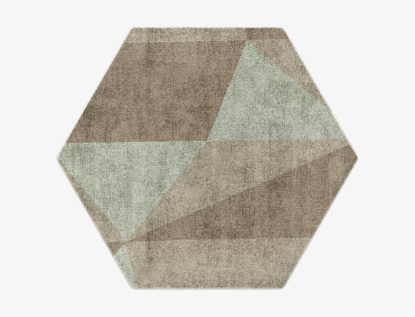 Trident Minimalist Hexagon Hand Knotted Bamboo Silk Custom Rug by Rug Artisan