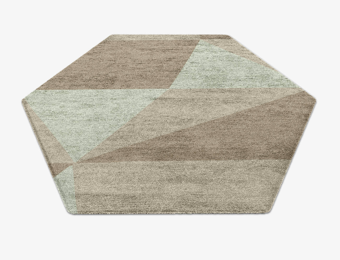 Trident Minimalist Hexagon Hand Knotted Bamboo Silk Custom Rug by Rug Artisan