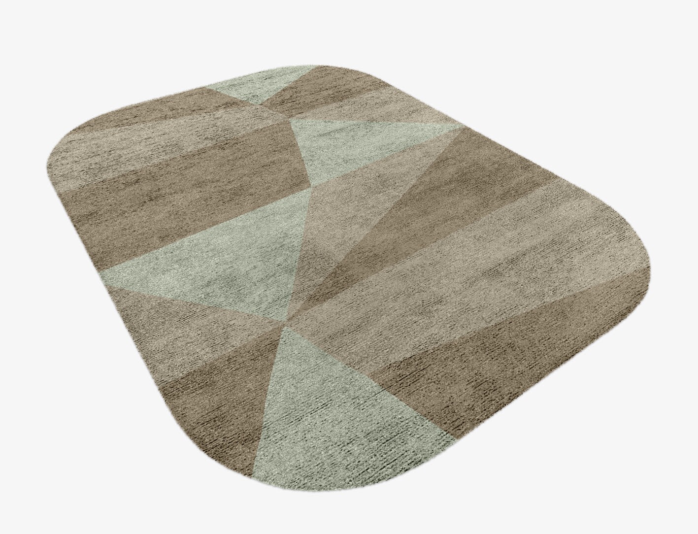 Trident Minimalist Oblong Hand Knotted Bamboo Silk Custom Rug by Rug Artisan