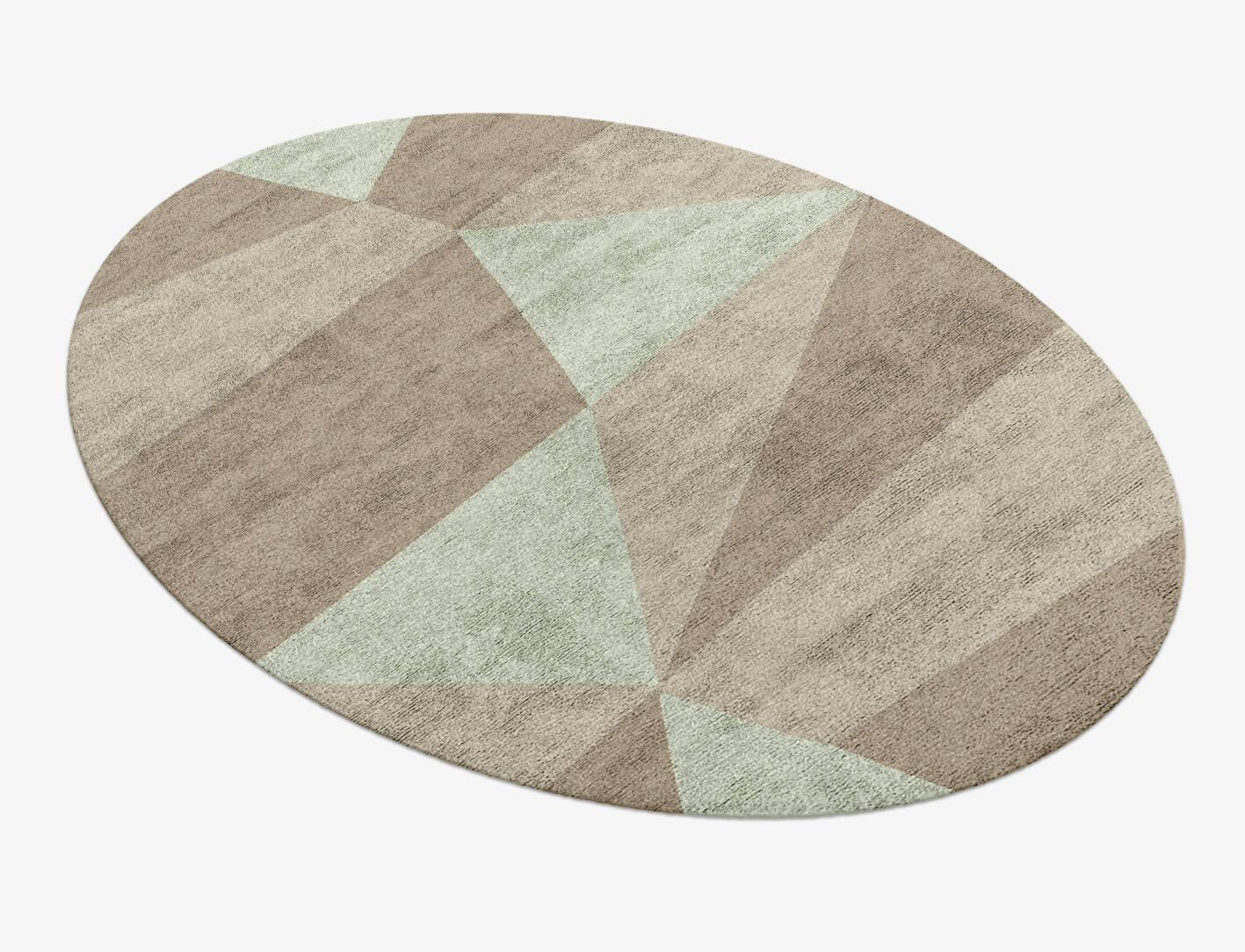 Trident Minimalist Oval Hand Knotted Bamboo Silk Custom Rug by Rug Artisan