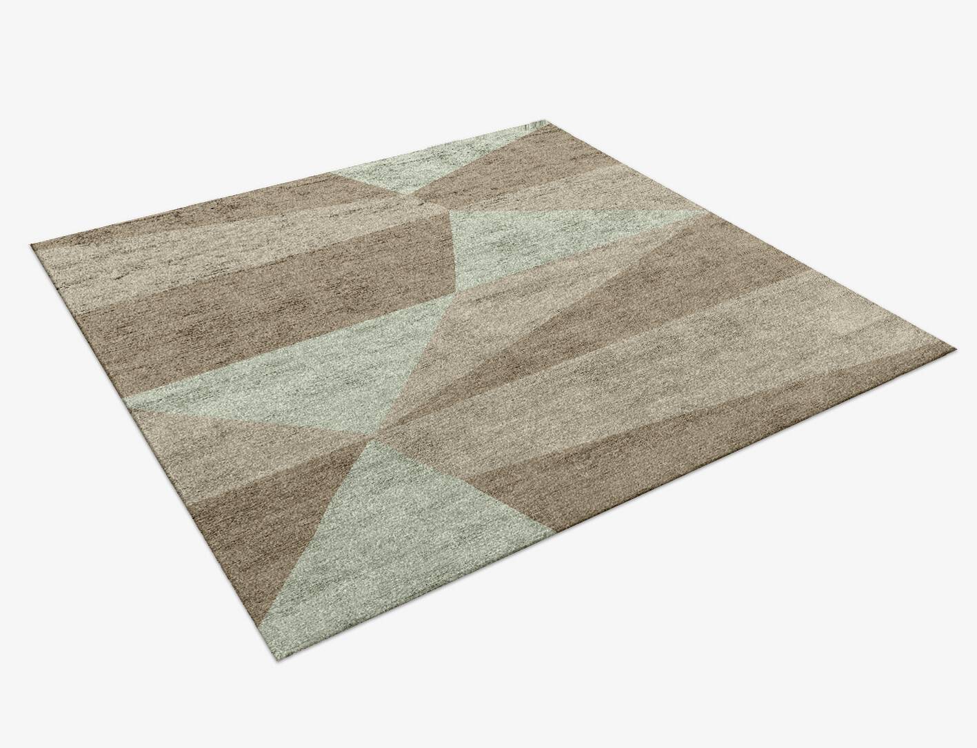 Trident Minimalist Square Hand Knotted Bamboo Silk Custom Rug by Rug Artisan
