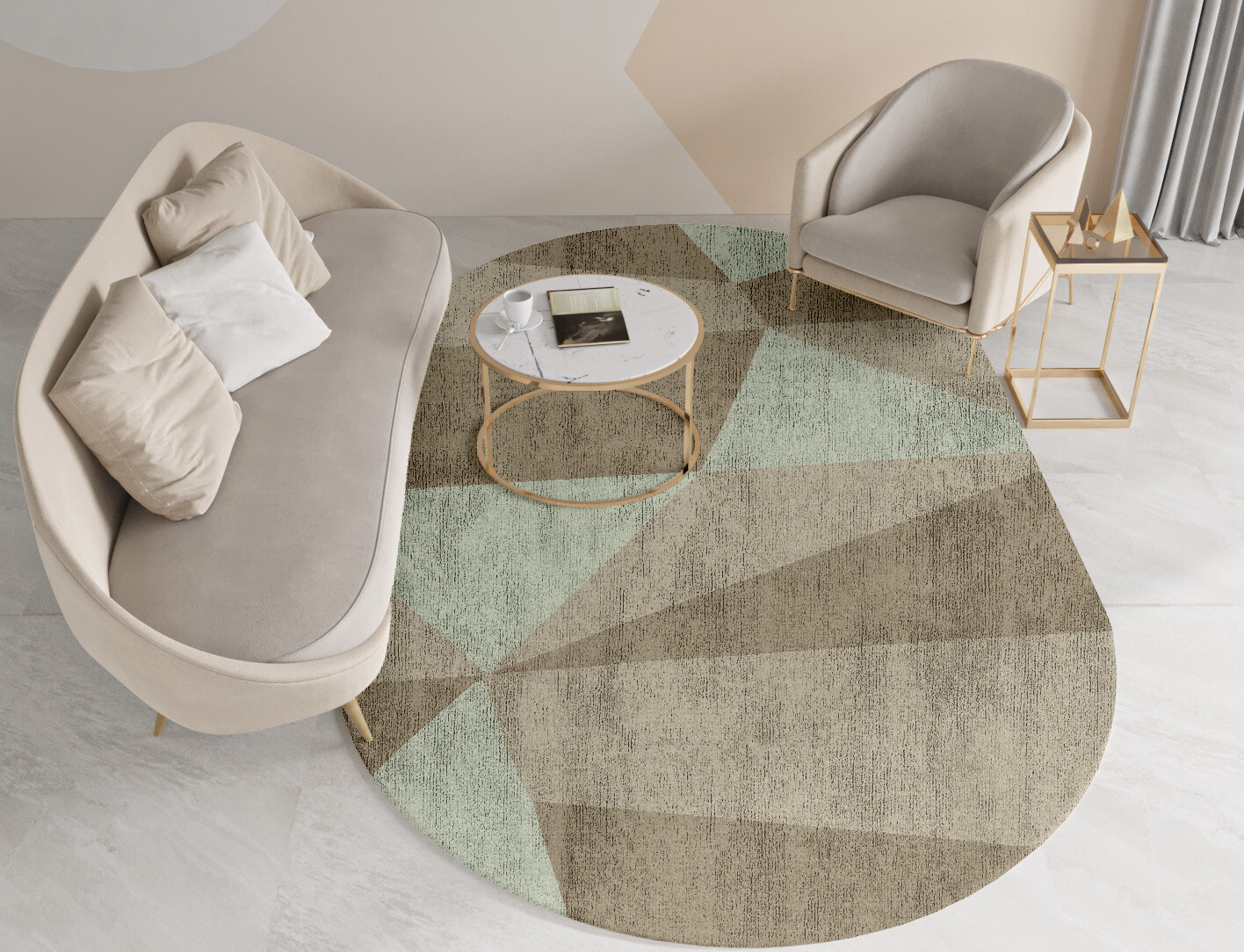 Trident Minimalist Capsule Hand Tufted Bamboo Silk Custom Rug by Rug Artisan