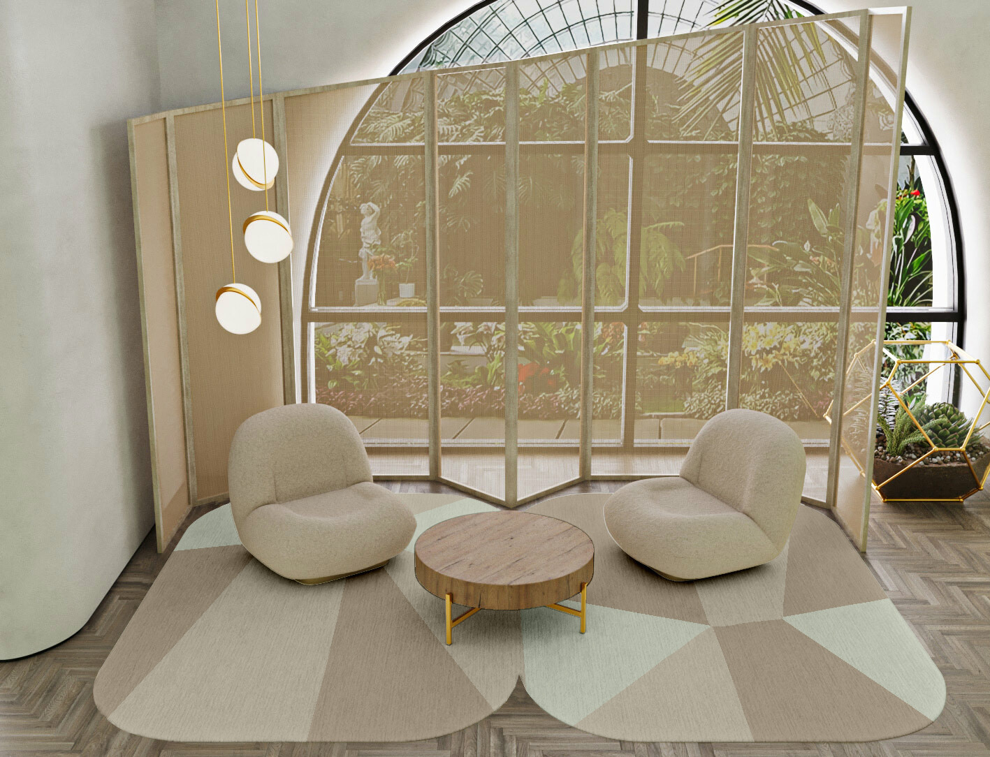 Trident Minimalist Eight Hand Tufted Pure Wool Custom Rug by Rug Artisan