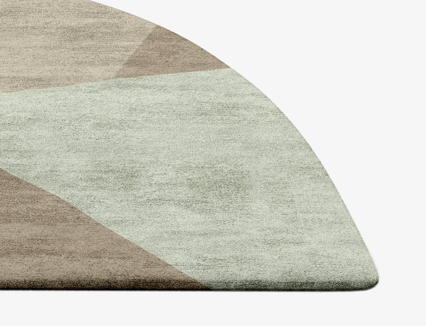 Trident Minimalist Halfmoon Hand Tufted Bamboo Silk Custom Rug by Rug Artisan