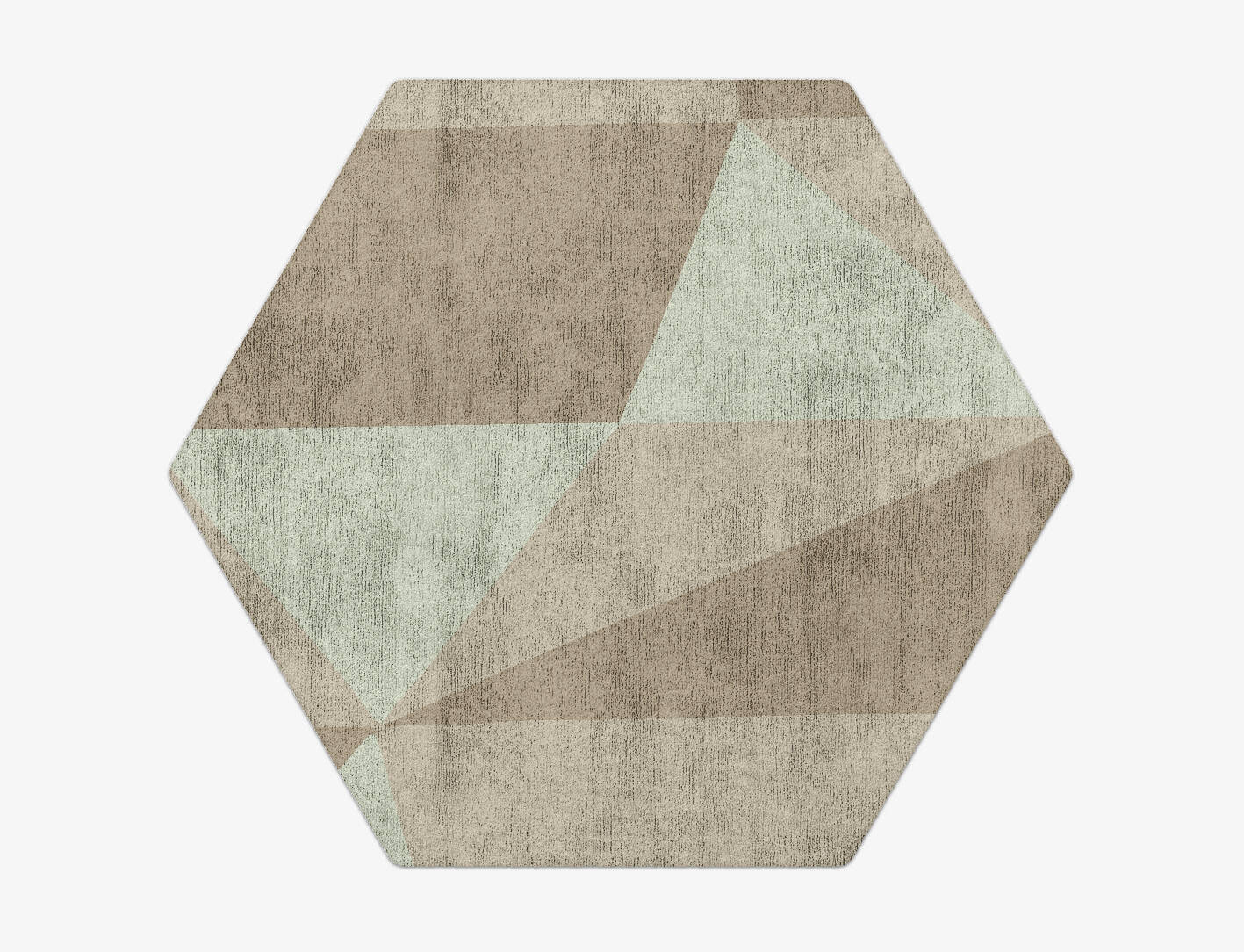 Trident Minimalist Hexagon Hand Tufted Bamboo Silk Custom Rug by Rug Artisan