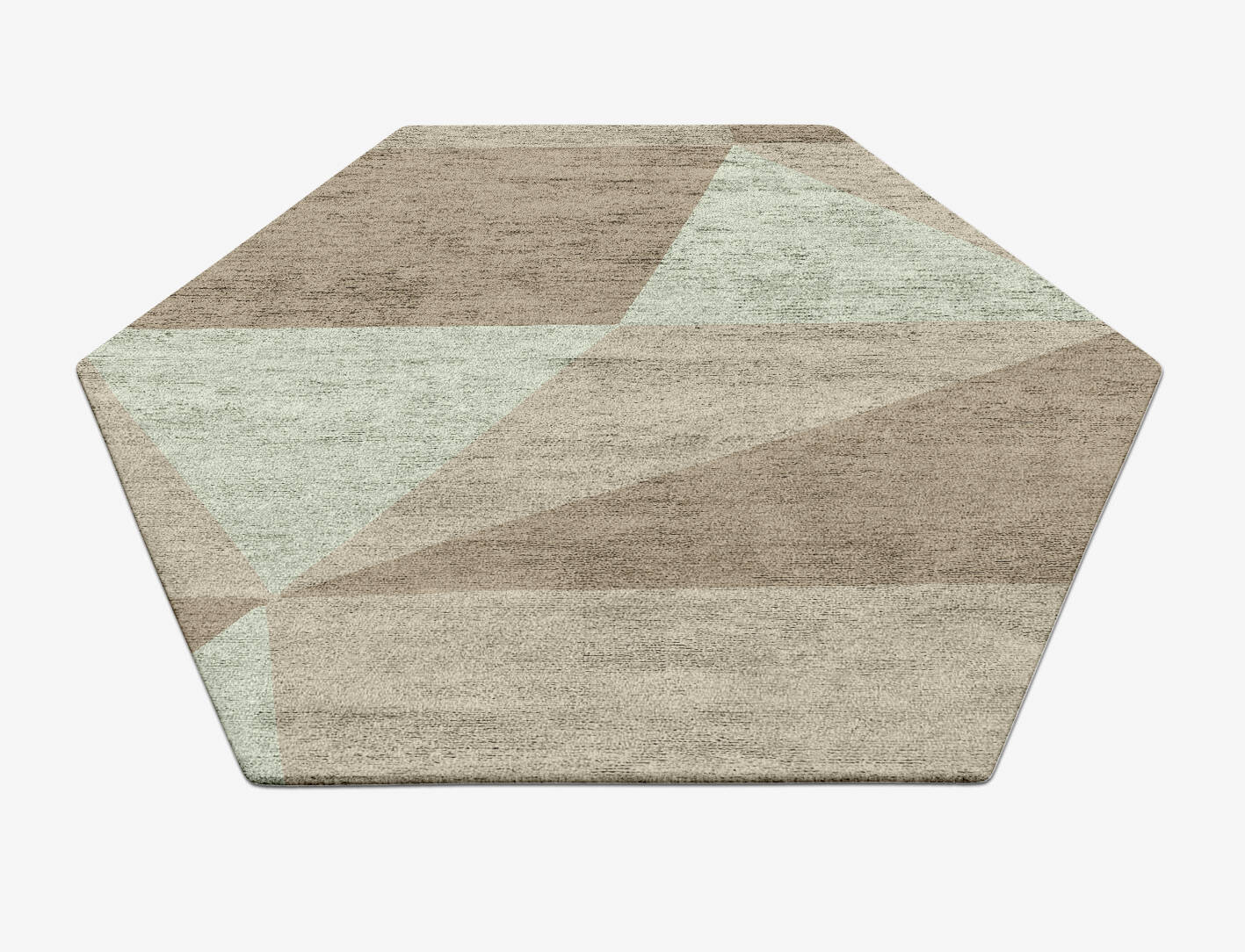 Trident Minimalist Hexagon Hand Tufted Bamboo Silk Custom Rug by Rug Artisan