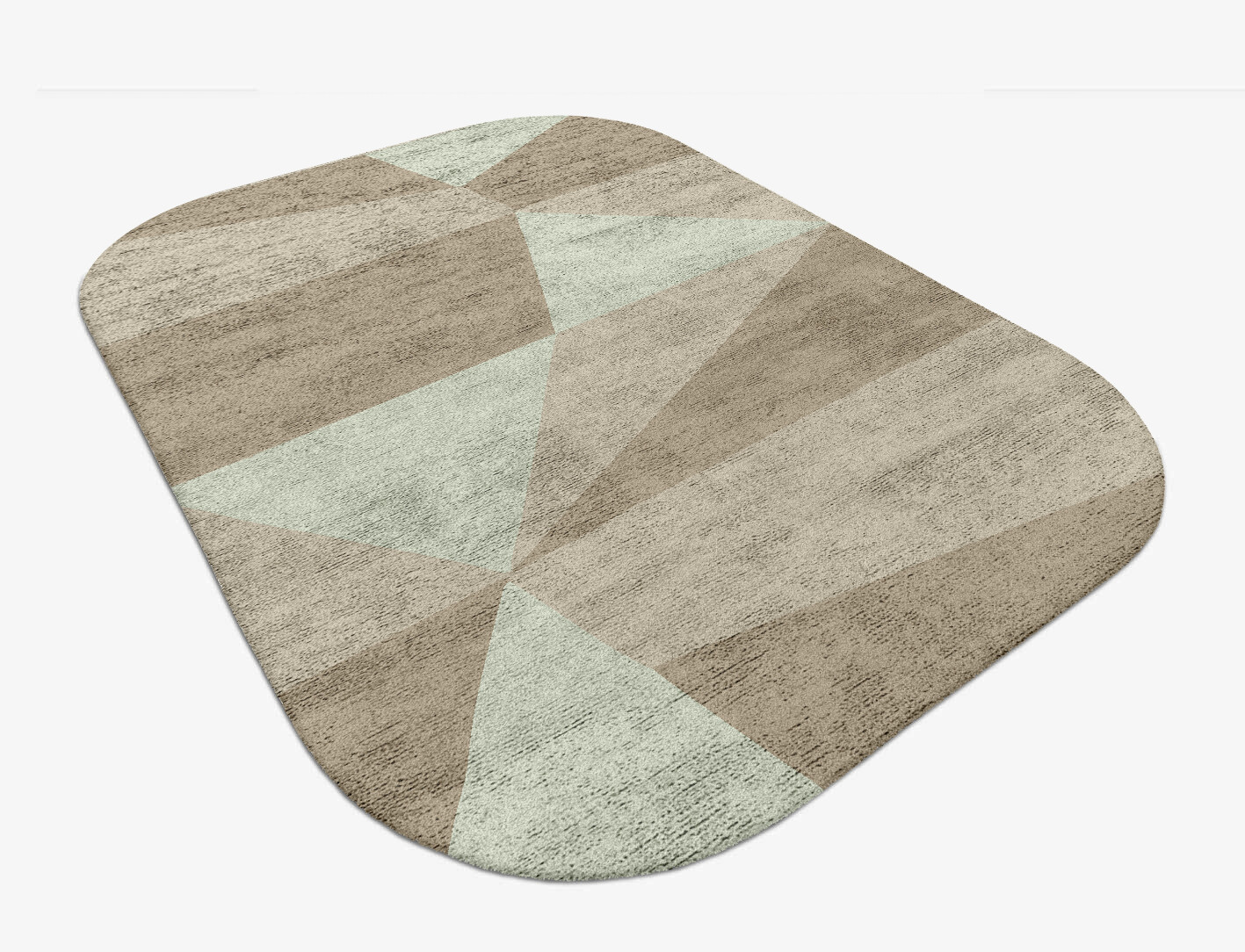 Trident Minimalist Oblong Hand Tufted Bamboo Silk Custom Rug by Rug Artisan