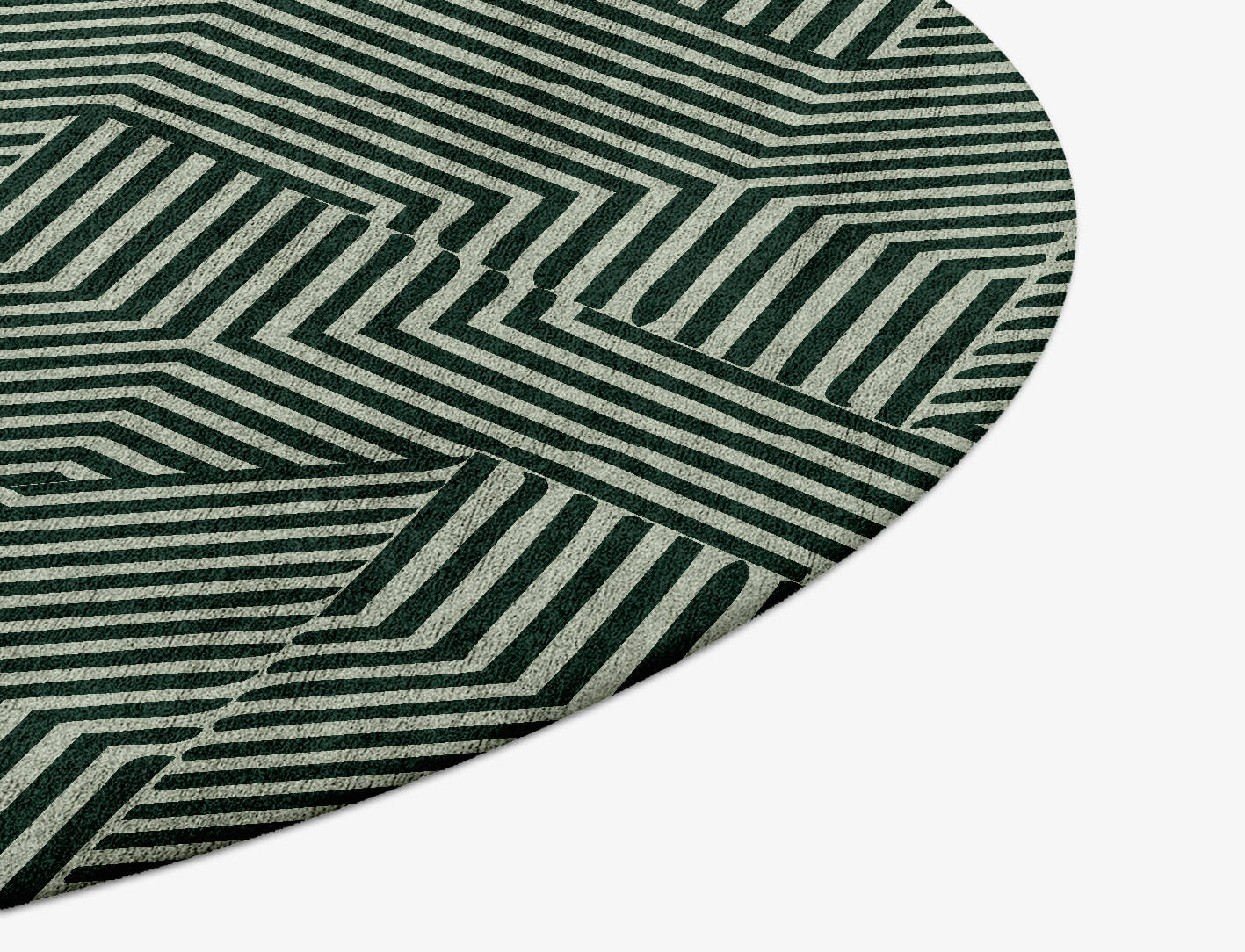 Trigon Geometric Round Hand Tufted Bamboo Silk Custom Rug by Rug Artisan