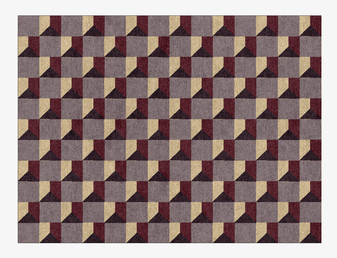Trigonal Prism Modern Geometrics Rectangle Hand Knotted Tibetan Wool Custom Rug by Rug Artisan